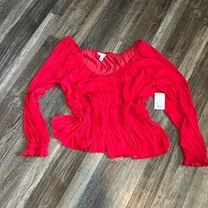 NWT Beautiful Red Off the Shoulder Top